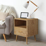 2x Bedside Table 1 Drawer Open Shelf Nightstand Green