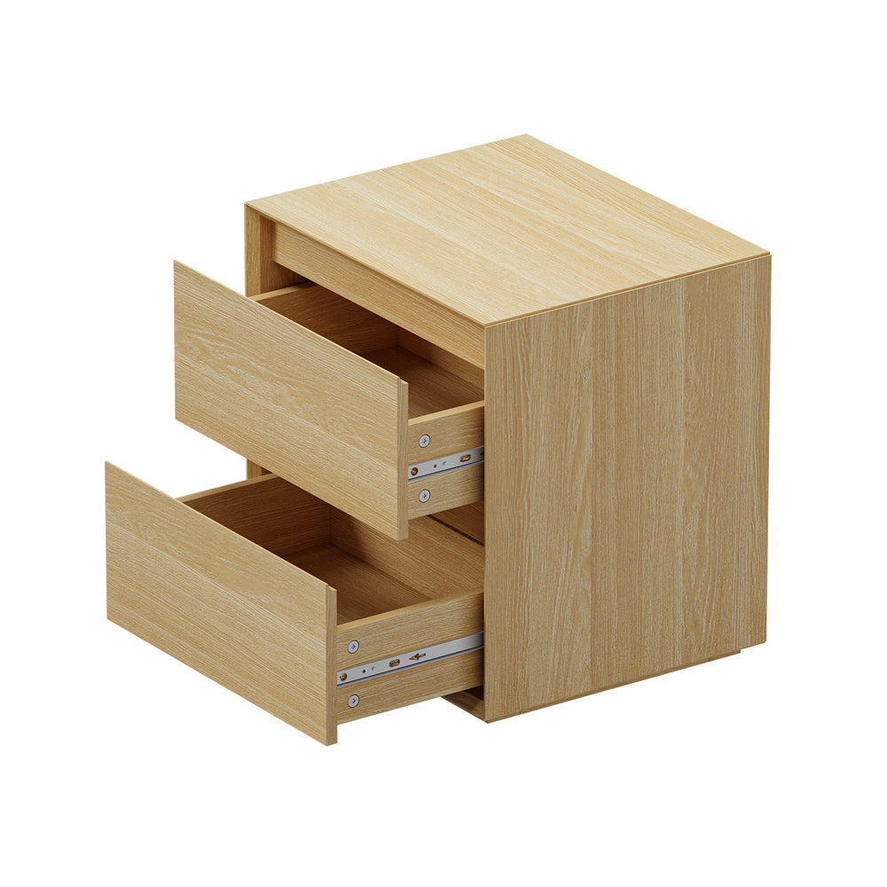 2 Drawer Bedside Table Natural Nightstand | HomeAndLiving