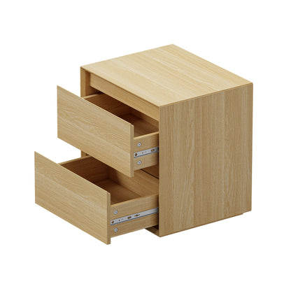 2 Drawer Bedside Table Natural Nightstand | HomeAndLiving