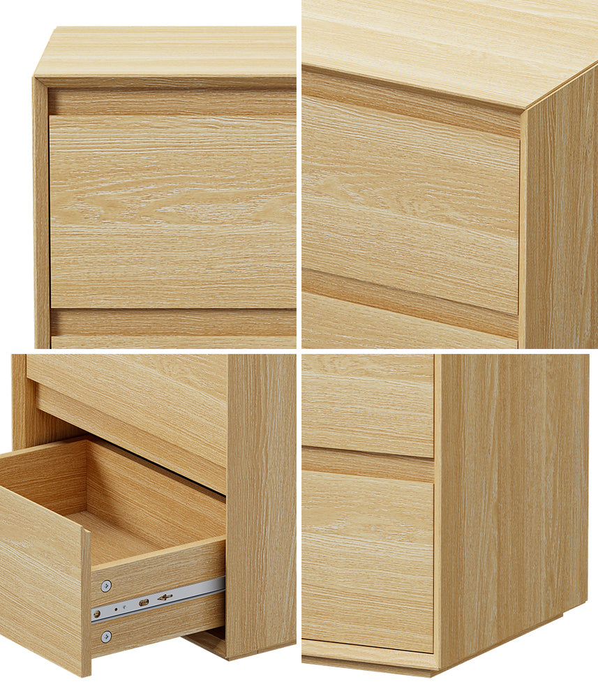 2 Drawer Bedside Table Natural Nightstand | HomeAndLiving