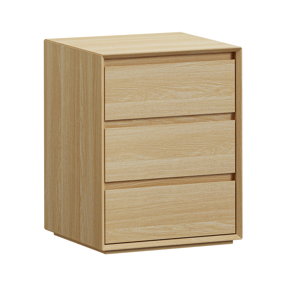 3 Drawer Bedside Table Natural Nightstand | HomeAndLiving