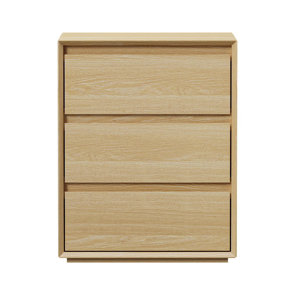 3 Drawer Bedside Table Natural Nightstand | HomeAndLiving