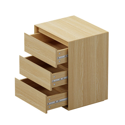 3 Drawer Bedside Table Natural Nightstand | HomeAndLiving