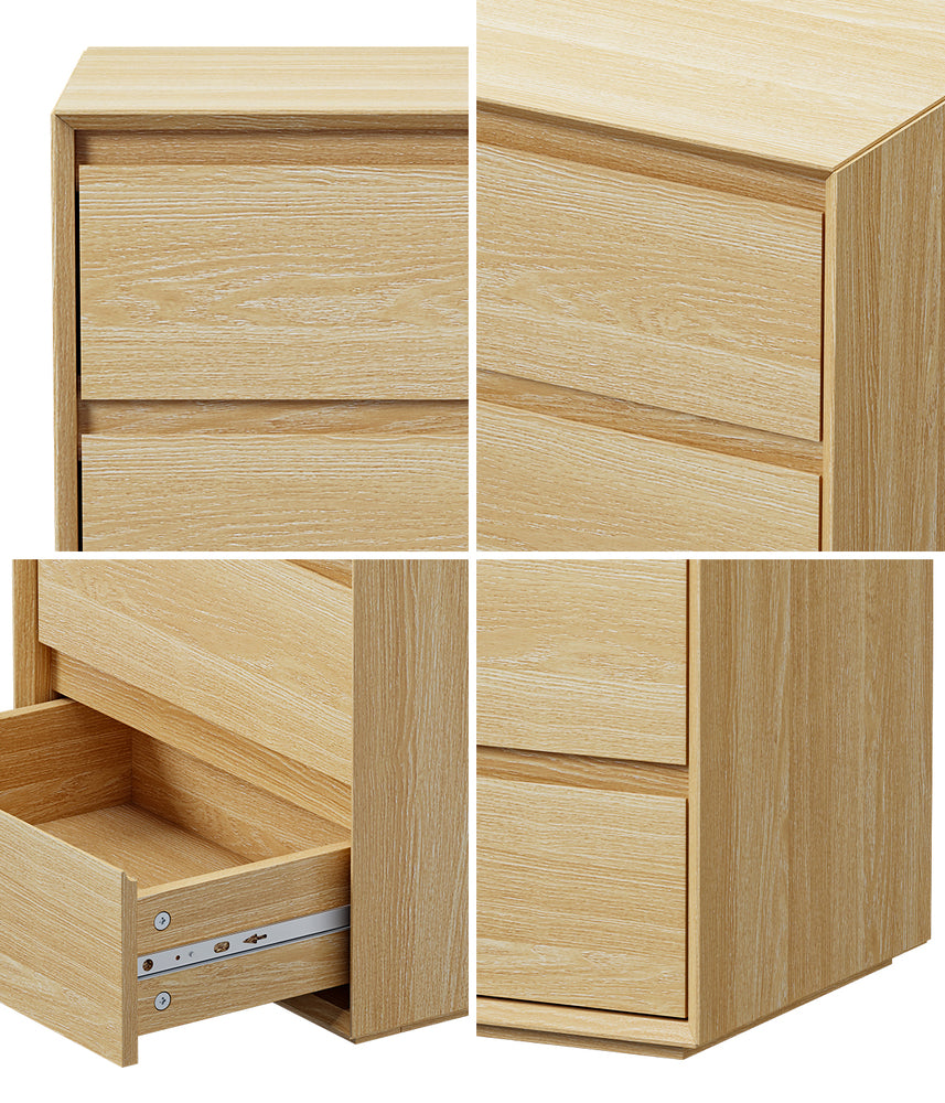 3 Drawer Bedside Table Natural Nightstand | HomeAndLiving