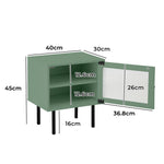 Bedside Tables Storage Cabinet Wood Black/Green/White