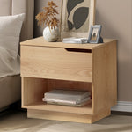 Bedside Table 1 Drawer Storage Nightstand Cabinet Natural