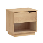 Bedside Table 1 Drawer Storage Nightstand Cabinet Natural