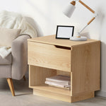 Bedside Table 1 Drawer Storage Nightstand Cabinet Natural