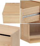 Bedside Table 1 Drawer Storage Nightstand Cabinet Natural