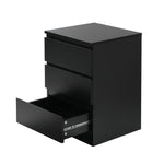 Bedside Table 3 Drawers Storage Cabinet Black