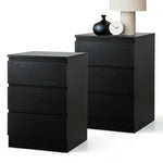 Bedside Tables Set of 2 Side Table Nightstand Black/White