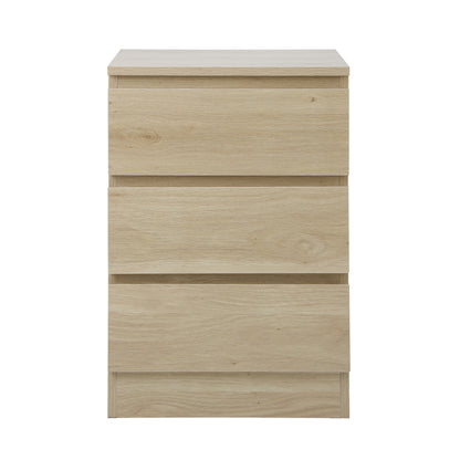 Bedside Table 3 Drawers Storage Cabinet Black