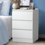 Bedside Table 3 Drawers Storage Cabinet Black