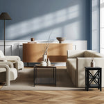 Side Table 3-tier Shelf X-Structured Sides Black