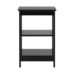 Side Table Coffee Bedside Sofa Table 3-Tier Shelf Black 2 Pack