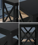 Side Table Coffee Bedside Sofa Table 3-Tier Shelf Black 2 Pack