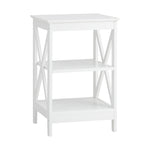 Side Table 3-tier Shelf X-Structured Sides Black
