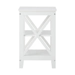 Side Table Coffee Bedside Sofa Storage 3-Tier Shelf White 2 Pack