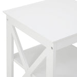Side Table Coffee Bedside Sofa Storage 3-Tier Shelf White 2 Pack