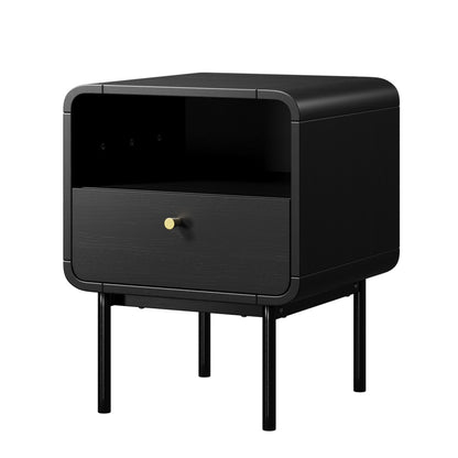 Bedside Table Bedroom Storage Nightstand Metal