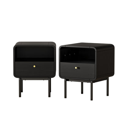 Bedside Table 1 Drawer Black 40x36.5x50cm