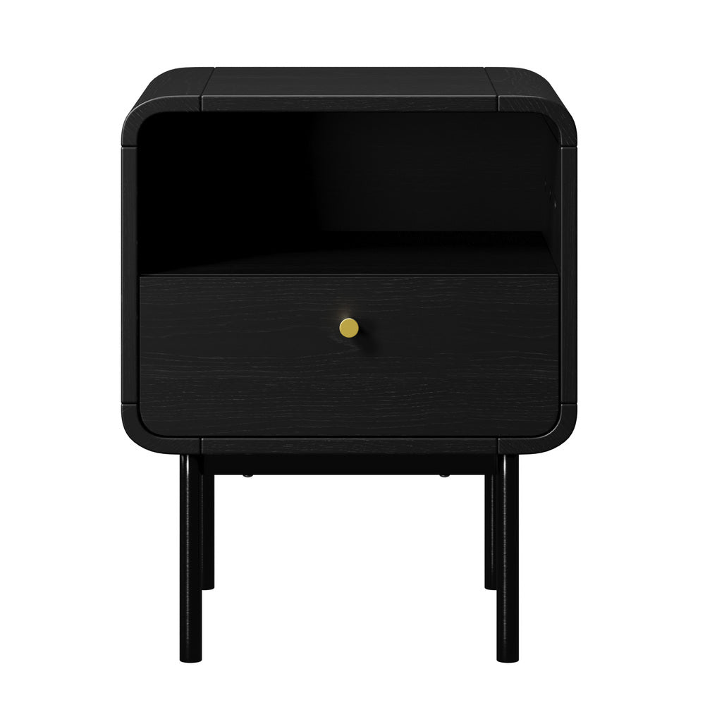 Bedside Table 1 Drawer Black 40x36.5x50cm