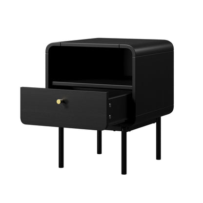 Bedside Table 1 Drawer Black 40x36.5x50cm