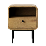 2x Bedside Tables 1 Drawer 1 Shelf Nightstand Bedroom Storage Natural