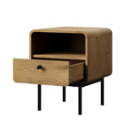 2x Bedside Tables 1 Drawer 1 Shelf Nightstand Bedroom Storage Natural