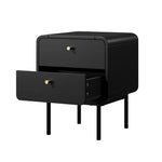 2x Bedside Table 2 Drawers Bedroom Nightstand Wood Storage Units Natural /Black