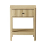 Bedside Table 1 Drawer Open Shelf Side End Table Natural