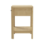 Bedside Table 1 Drawer Open Shelf Side End Table Natural