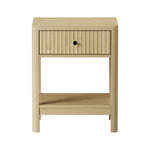 Bedside Table Drawer Side Table Storage Nightstand Natural 2 Pack
