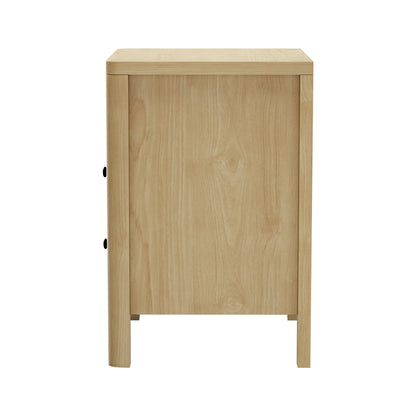 Bedside Table Drawer Side Table Storage Nightstand Natural 2 Pack