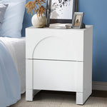 Bedside Table 2 Drawers Side Table White