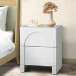 Bedside Table 2 Drawers Side Table White