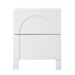 Bedside Table 2 Drawers Side Table White