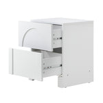 Bedside Table 2 Drawers Side Table White