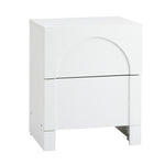 Bedside Table 2 Drawers Side Table White