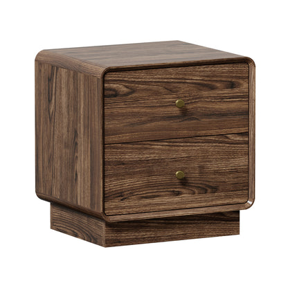 Bedside Table 2 Drawers Walnut 48x39.5x50cm