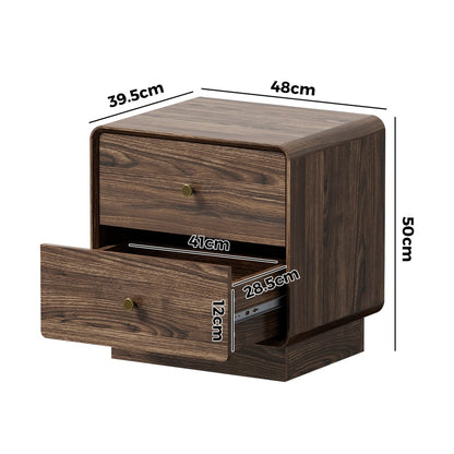 Walnut bedside table 48x39.5x50cm, detail
