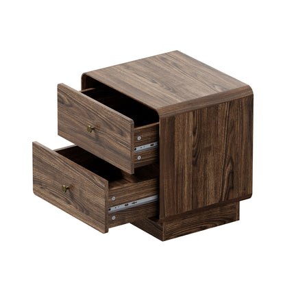 Walnut bedside table 48x39.5x50cm, in room setting
