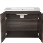 Vanity Unit 600Mm With Basin Walnut