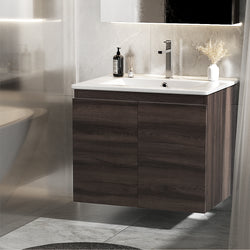 Vanity Unit 600Mm With Basin Walnut