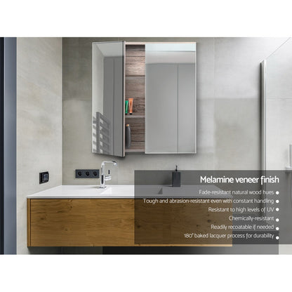 Bathroom Mirror Cabinet 600X720Mm Oak