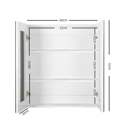 Bathroom Mirror Cabinet 600X720Mm White
