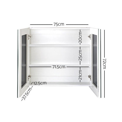 Bathroom Mirror Cabinet 750X720Mm White