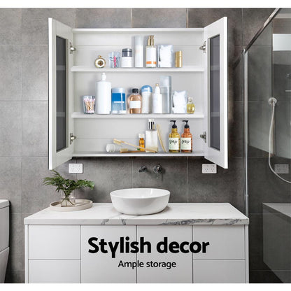 Bathroom Mirror Cabinet 750X720Mm White