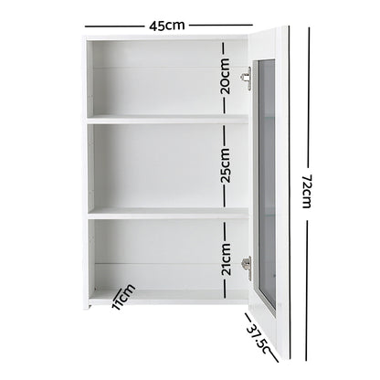 Bathroom Mirror Cabinet 450X720Mm White