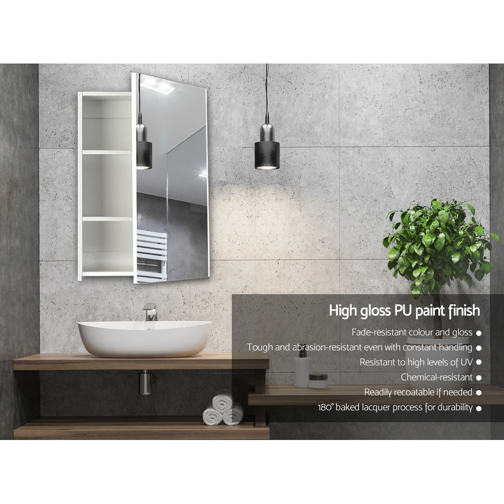 Bathroom Mirror Cabinet 450X720Mm White